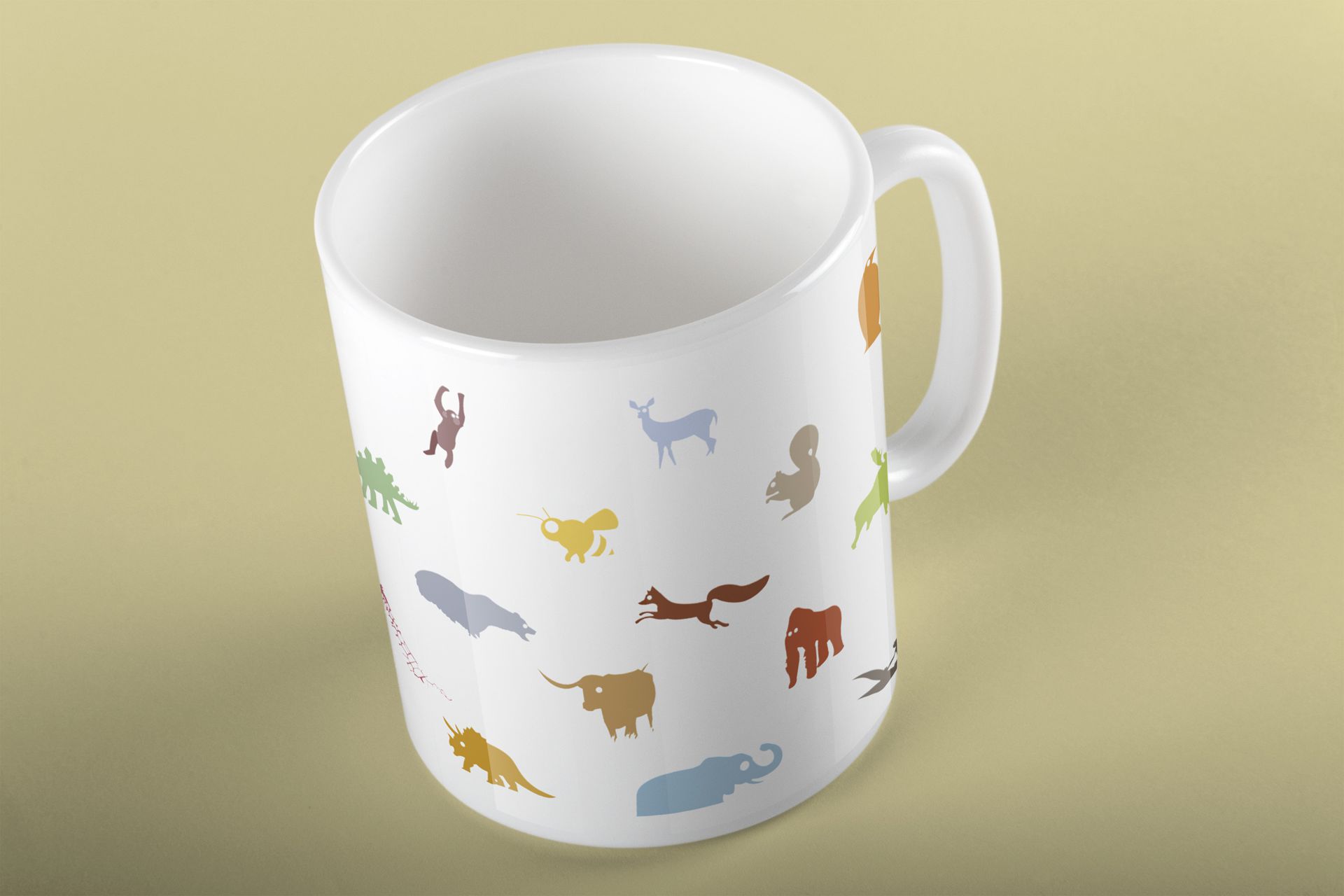 color animal mug